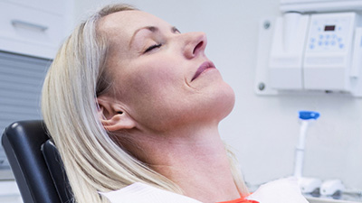 Woman relaxed during dental care