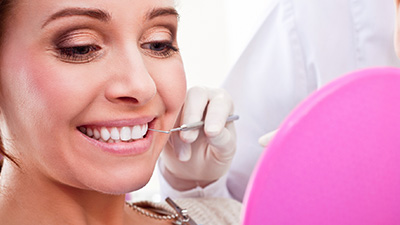 Woman during dental exam