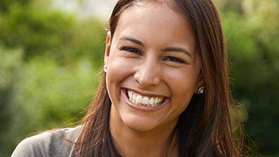 Woman with flawless smile