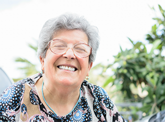 Senior woman grinning