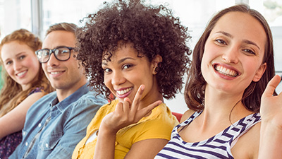 Group of young people smiling