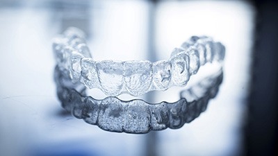 Closeup of Invisalign in Irving