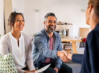 Man shaking hands during a consultation