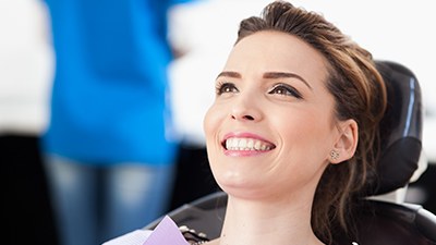 Smiling woman in dental chair