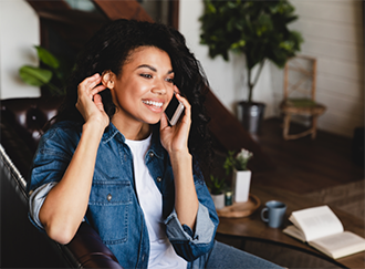Woman talking on the phone