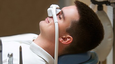 A patient receiving nitrous oxide in Irving