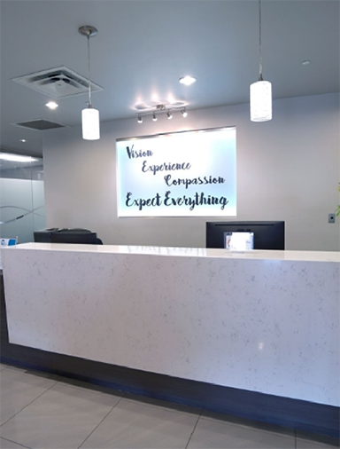 Front desk at 21st Century Dental of Irving