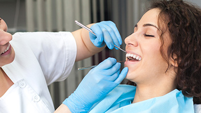 Patient receiving dental treatment