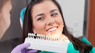 Smiling woman in dental chair