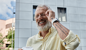 Senior man laughing