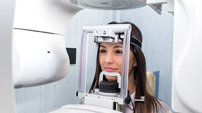 Woman receiving 3D digital x-ray