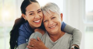 a young woman and an older lady